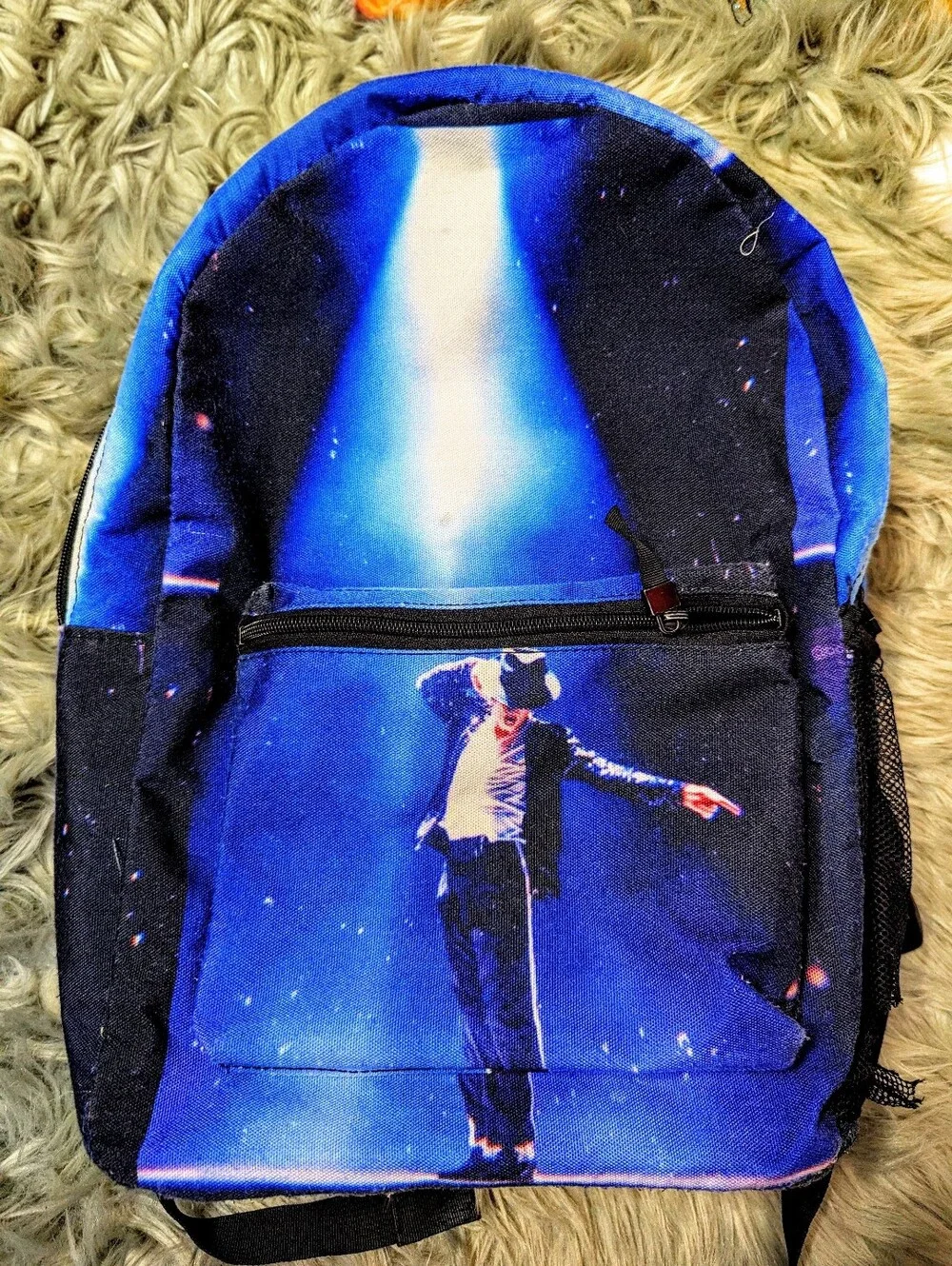MICHAEL JACKSON Blue Graphic Men's Backpack - Unbranded